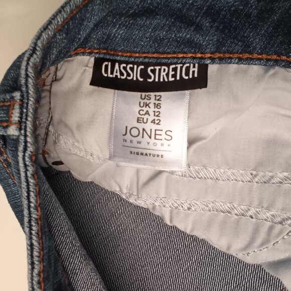 Jones New York Jeans Size 12 Lexington Ankle High Rise Tapered Leg Medium Wash - Picture 6 of 10